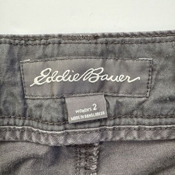 Eddie Bauer Pants Womens 2 Grey Cotton Blend Specially Dyed Slash Pockets - Picture 3 of 11